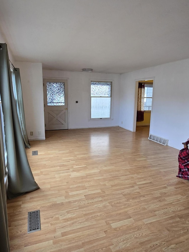 interior space featuring light wood-type flooring and a wealth of natural light