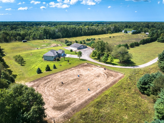 drone / aerial view with a rural view