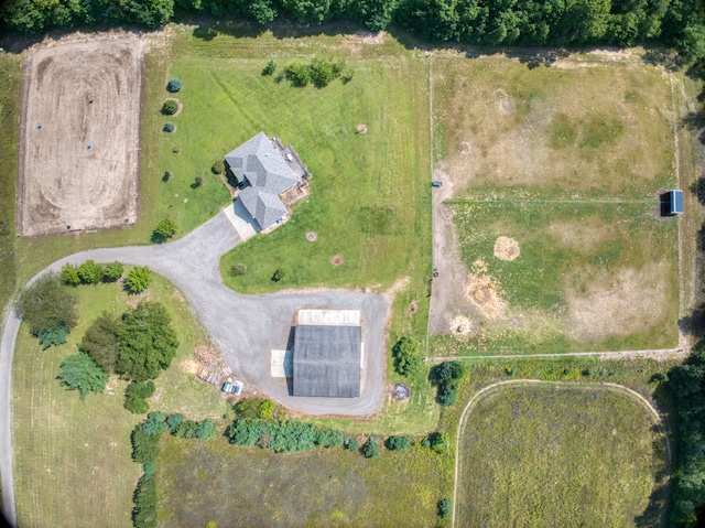 aerial view featuring a rural view