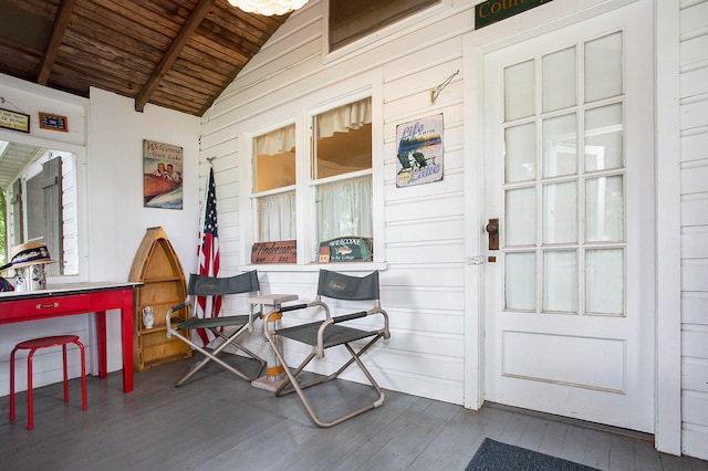 interior space featuring a porch