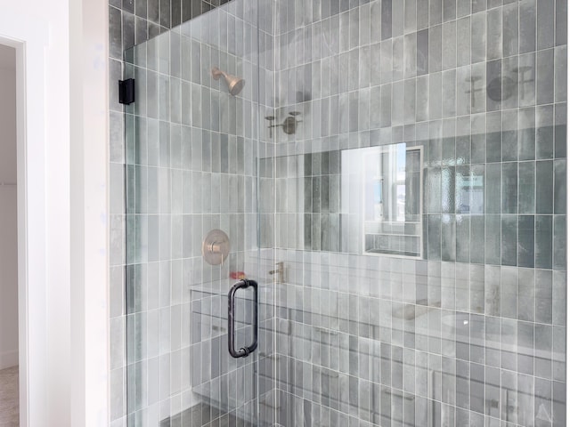 bathroom featuring walk in shower