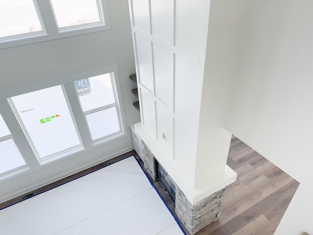 mudroom featuring light wood-type flooring and plenty of natural light