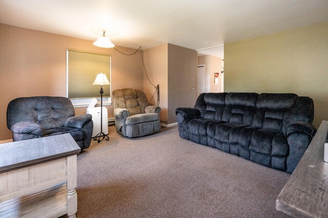 living room with carpet flooring