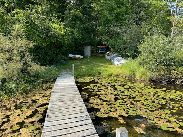 view of dock area