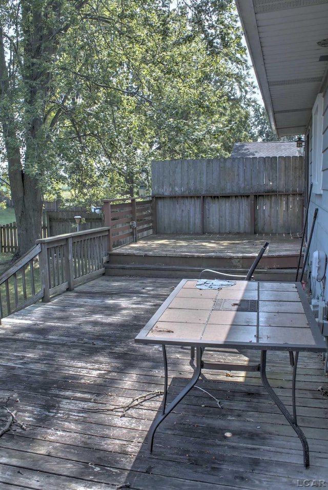 view of wooden deck