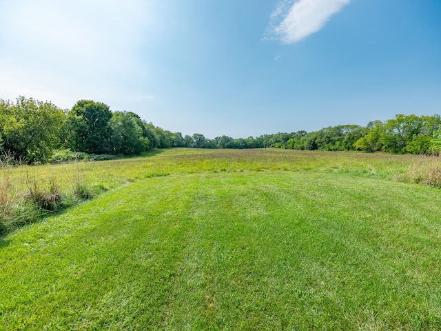 view of yard with a rural view