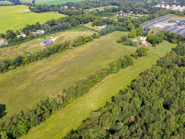 drone / aerial view with a rural view