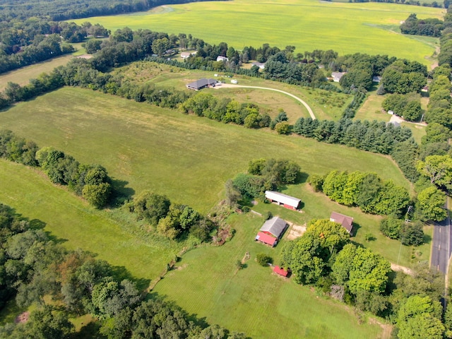 aerial view with a rural view