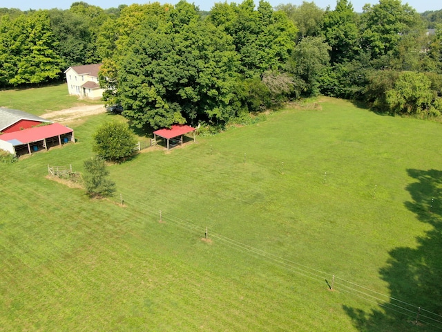 bird's eye view with a rural view