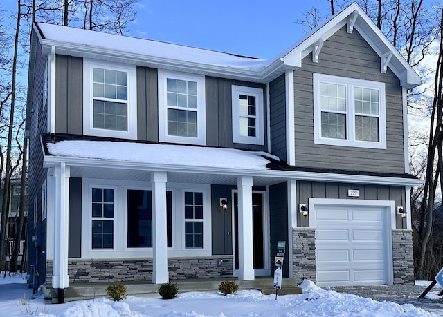 craftsman-style house with a garage