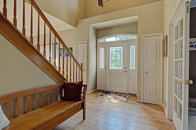 foyer featuring light wood-type flooring