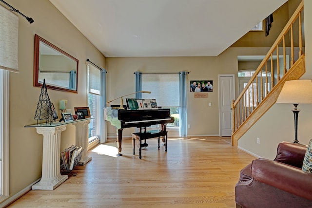 miscellaneous room with light wood-type flooring