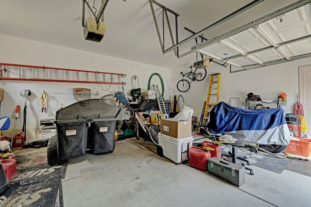 garage featuring a garage door opener