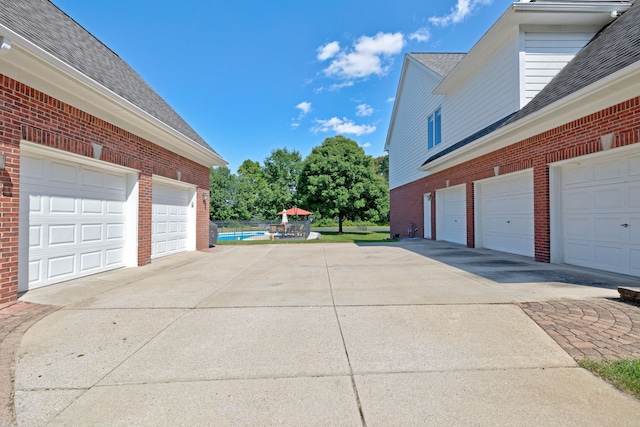 view of garage