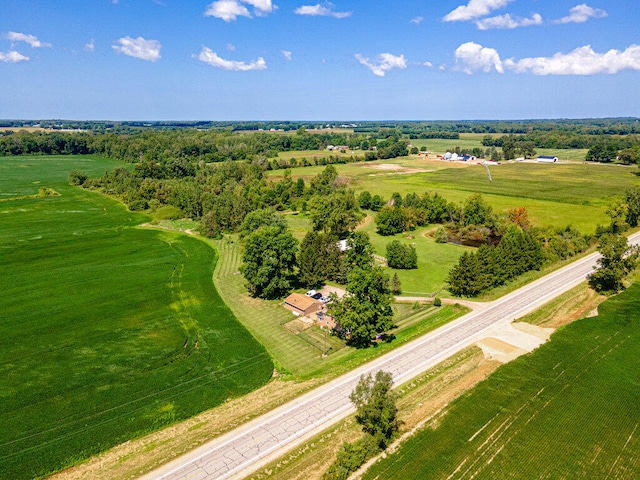 aerial view featuring a rural view