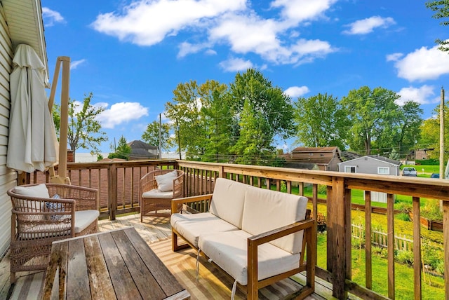 deck with outdoor lounge area