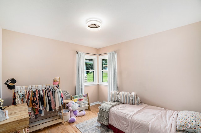 bedroom featuring light hardwood / wood-style flooring