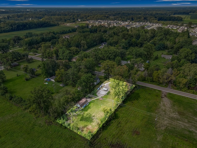 aerial view featuring a rural view