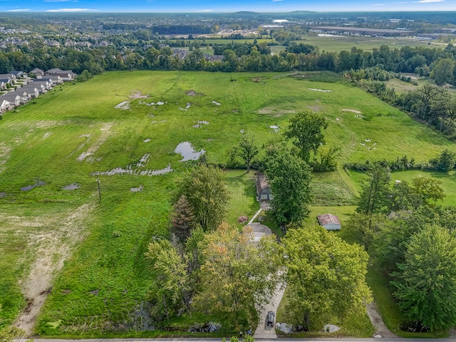 aerial view with a rural view