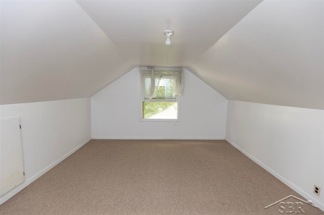 bonus room featuring carpet and lofted ceiling