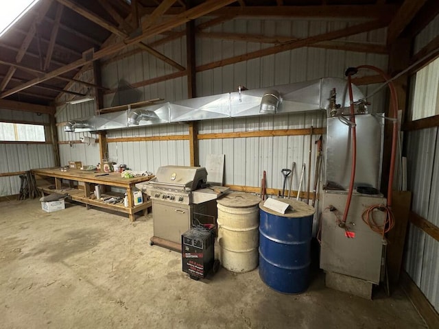 interior space with a workshop area