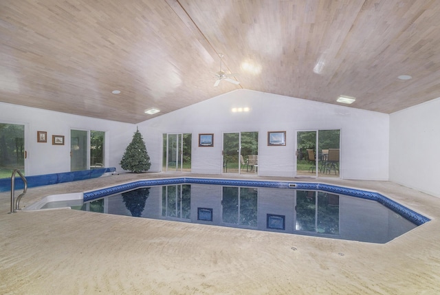 29100 Heritage Ln, Paw Paw, MI 49079 - indoor pool with ceiling fan