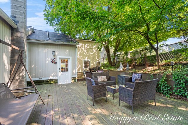 15 E Wall St, Douglas, MI 49406 - deck with an outdoor hangout area