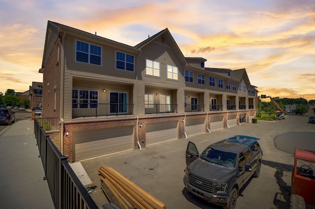 view of front of property featuring a garage