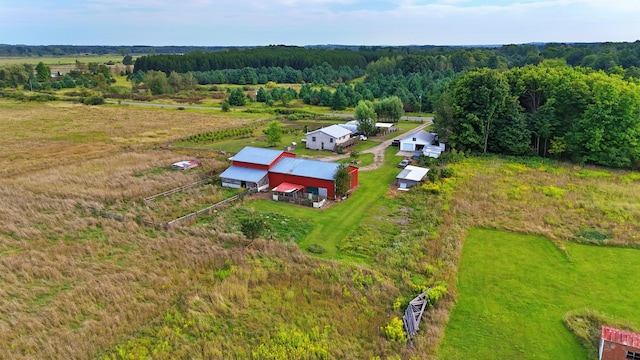 bird's eye view featuring a rural view