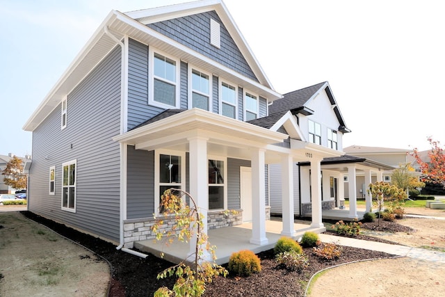 view of front of home featuring covered porch