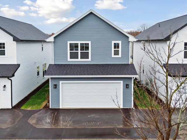 exterior space featuring a garage