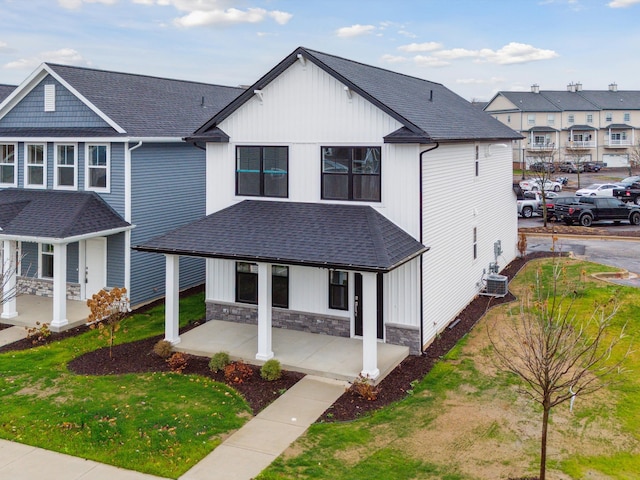 view of front of home with central AC