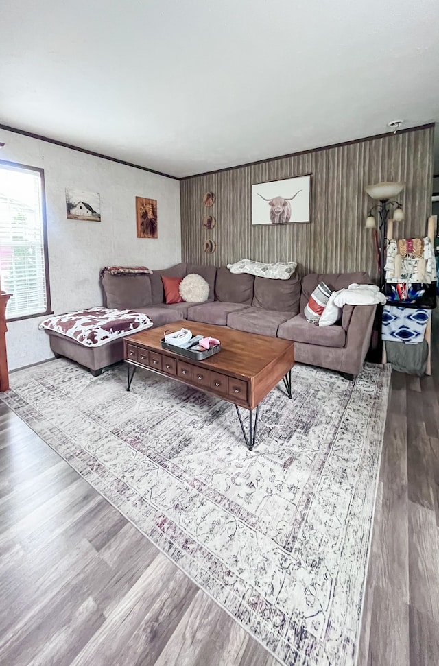 living room featuring hardwood / wood-style floors