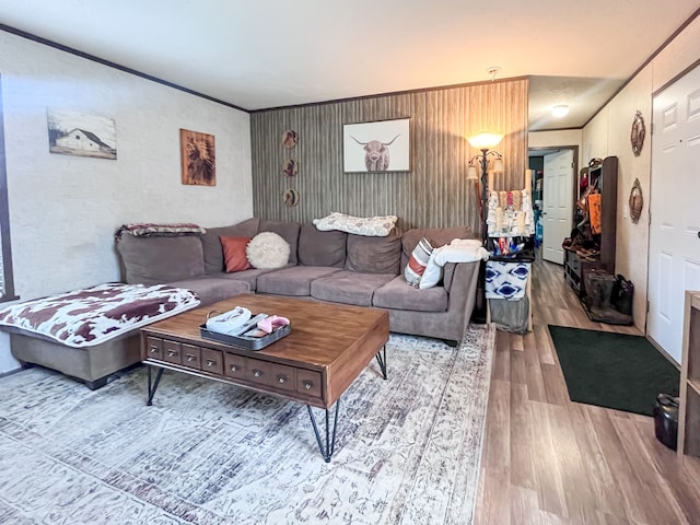 living room featuring wood-type flooring