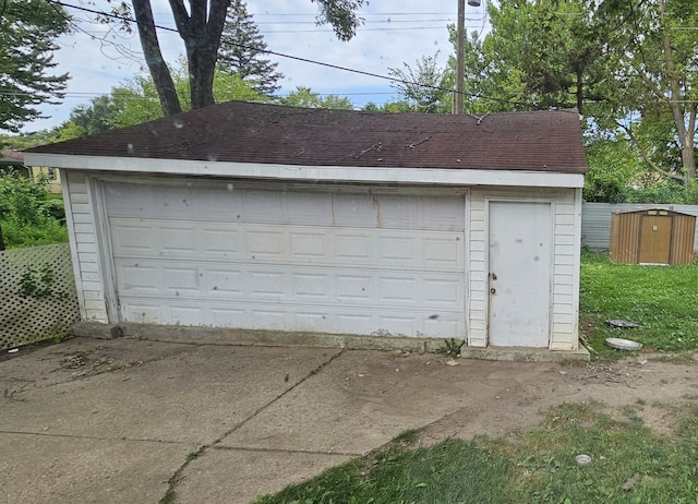 view of garage