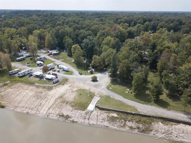 978 Timberlynn Trl, Sanford, MI 48657 - view of property location with a heavily wooded area and a large body of water