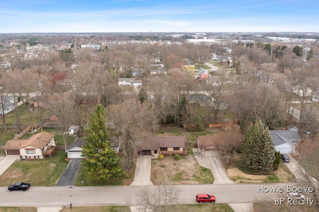 aerial view featuring a residential view