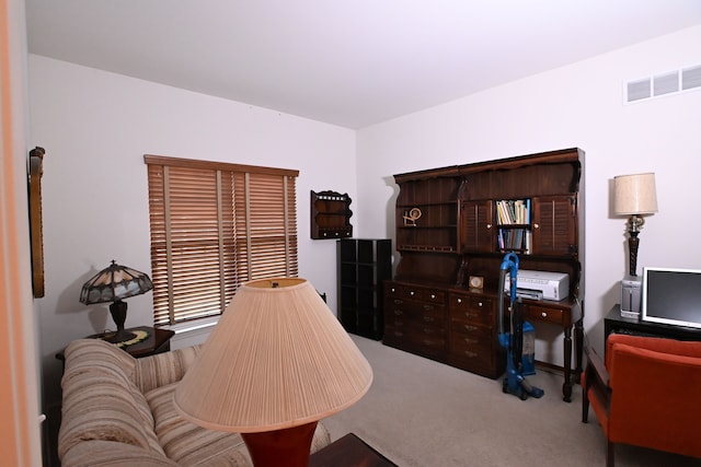 interior space featuring carpet