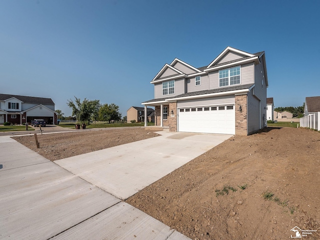 view of front of house with a garage