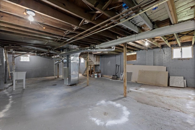 12048 Longview St, Detroit, MI 48213 - below grade area with heating unit and a sink