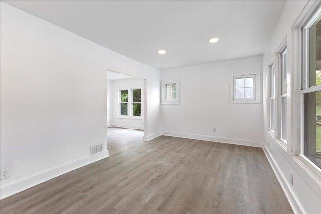 empty room featuring light hardwood / wood-style floors