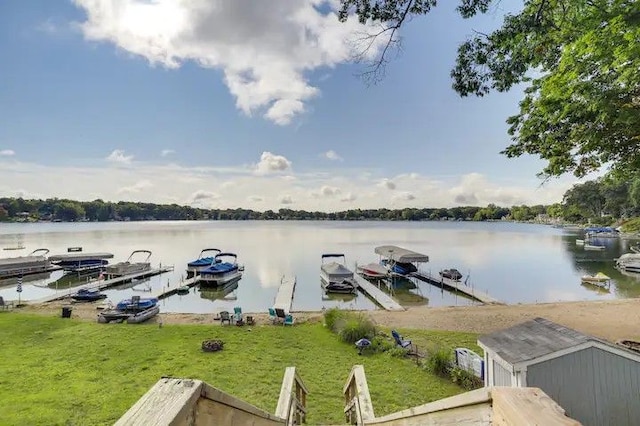 water view with a dock