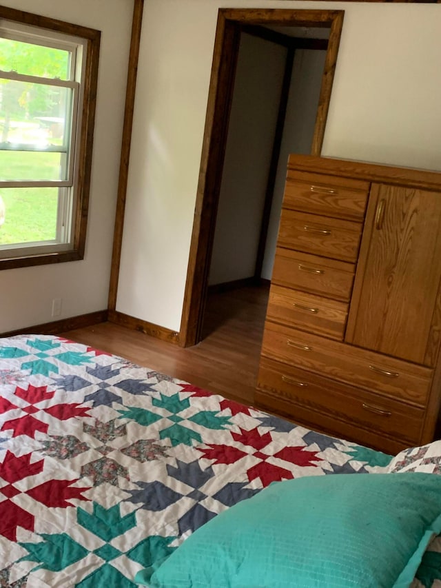 unfurnished bedroom with wood-type flooring