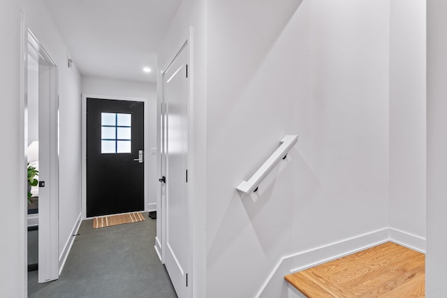 interior space featuring dark hardwood / wood-style flooring