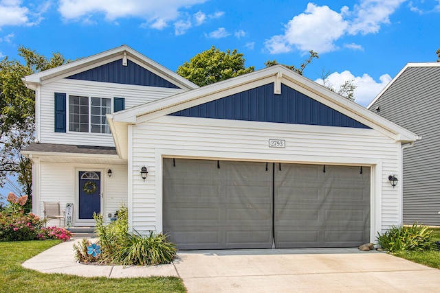 view of front of house with a garage