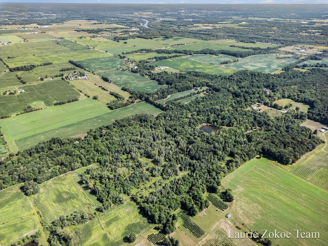 aerial view with a rural view