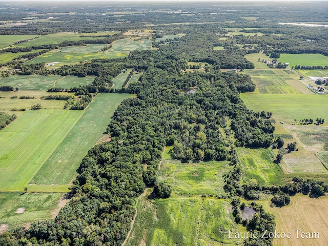 aerial view with a rural view