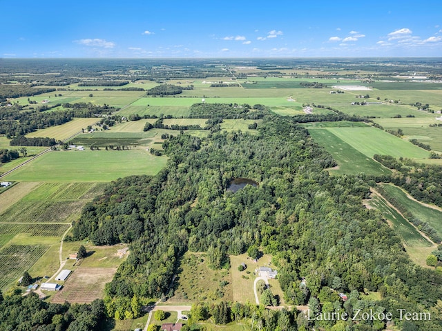 bird's eye view featuring a rural view