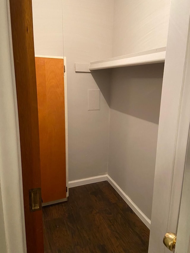 laundry room featuring dark hardwood / wood-style floors