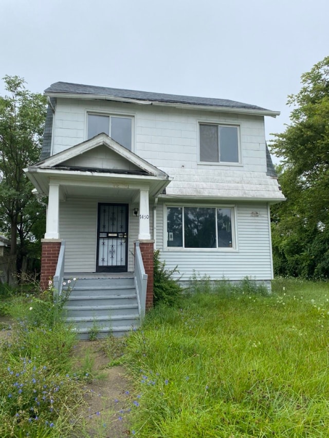 view of front facade featuring covered porch